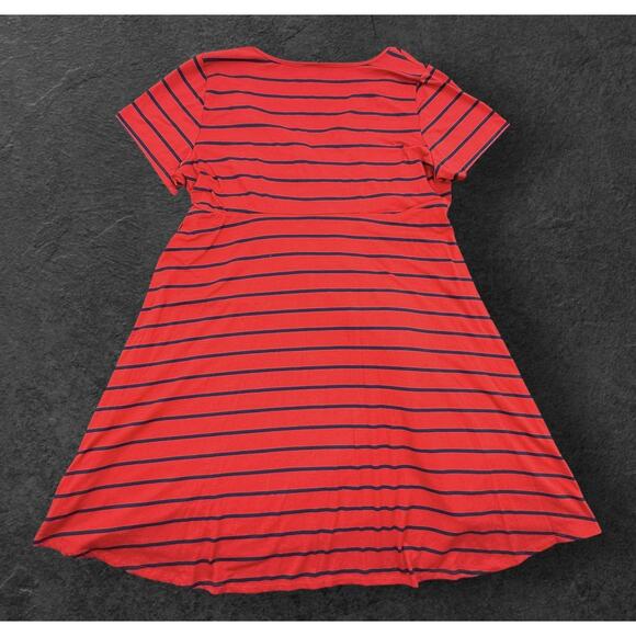 Torrid Womens Red & Blue Striped Wrap Knit Jersey Short Sleeve Plus Size 3XL - Picture 3 of 13
